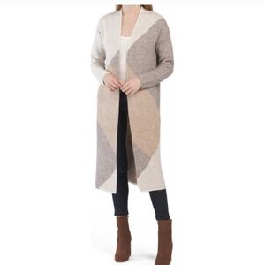 Sincerely Jules,Colorblock Long Cardigan Sweater,Size M